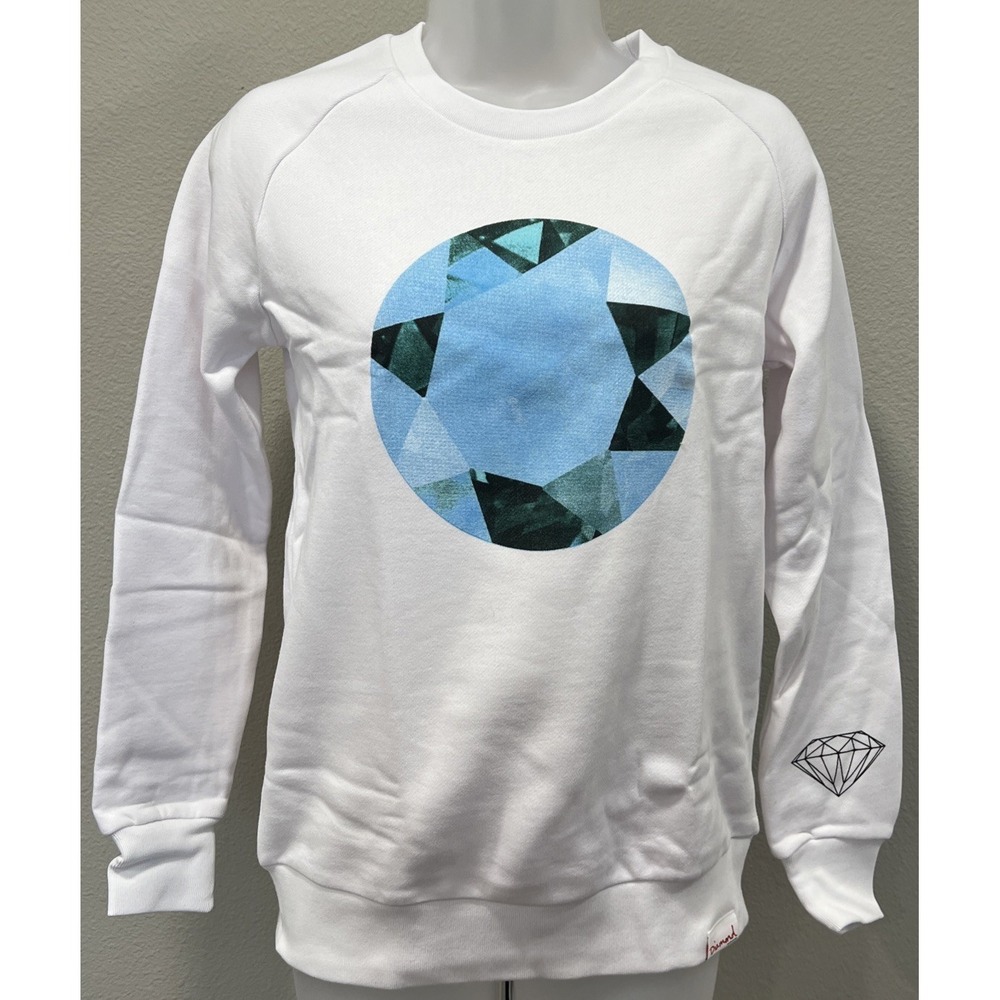 Diamond Supply Company Crewneck Sweatshirt White Round Gem Facets XS
